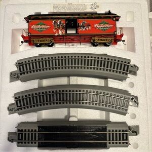 Hawthorne Village Budweiser Holiday‎ Express Locomotive Baggage Tree&Beer Wagon